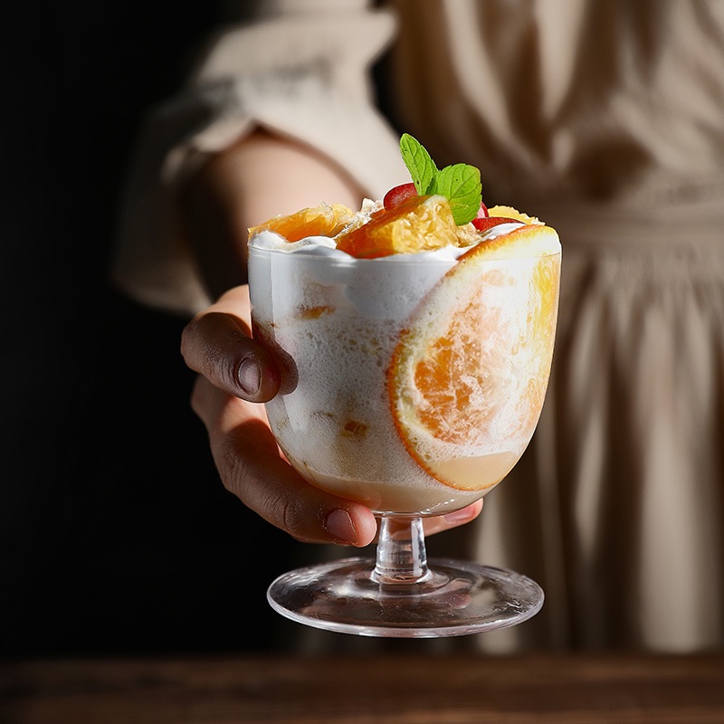 Handmade high-footed crystal glass ice cream cup dessert cup cocktail glass