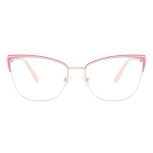 Nouvelles lunettes de vue élégantes <span class=keywords><strong>pour</strong></span> femmes YIXUN OPTICS, monture en métal pleine bordure, verres acryliques, œil de chat, <span class=keywords><strong>pour</strong></span> la plupart des visages - Product Image 1