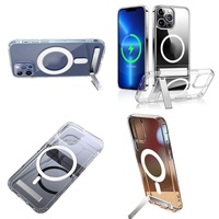 Casing Ponsel Magnetik dengan Penyangga untuk iPhone Seri 16 15 Pro Max 17 Air 14 13 12 Plus 11 Aksesoris Ponsel dengan Kickstand