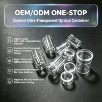 Fabricant de prototypes de pièces optiques en plastique à paroi ultra-fine, moulage par injection de précision sur mesure, contenants en PMMA et PC de qualité optique
