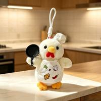 En gros : Pendentif en peluche Poulet du Chef, Porte-clés Poulet du Chef, Accroche-sac à dos, Décoration alimentaire, Souvenir touristique, Porte-clés en peluche
