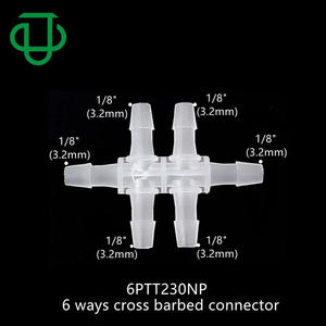 Connecteurs en silicone souple de haute qualité pour tuyaux d'eau et d'air, connecteurs Pagoda, connecteurs croisés à six voies, connecteurs à barbelés, réductions en gros disponibles, plastique - Product Image 4