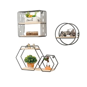 European Style Wrought Iron Wall <b>Shelf</b> 2 Tier Hook Type Hanging Storage For <b>Bedroom</b> Living Room Decor - Product Image 5