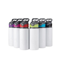 Bouteille d'eau isotherme en aluminium personnalisable de 600 ml pour sublimation, à boire directement, impression par transfert thermique, prix bas, vierge, vente en gros