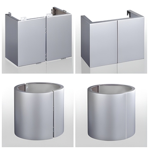Columnas Estructurales de Aluminio Curvadas Rojas Personalizadas para Exteriores de Edificios, Diseño Contemporáneo, Recubrimiento en Polvo Anticorrosión - Product Image 5