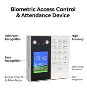 Dispositivo di Controllo Accessi con Riconoscimento Facciale, delle Vene Palmari e delle Carte, per Gestione del Tempo e Controllo Presenze con Visione Notturna