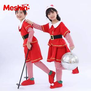 2026 Hot Selling Children Red Festival <b>Costume</b> Boys <b>Girls</b> Santa Claus Clothing Set Kids <b>Elf</b> Christmas Outfit - Product Image 4