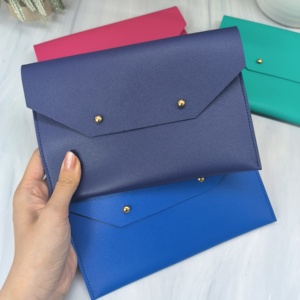 YY Factory Business Card PU Leather Pouch 8X5.5 in Clutch with Button Closure Fashion Style Wholesale - Product Image 2