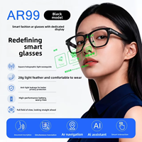 Lunettes d'affichage à guide d'ondes optiques OEM/ODM, étanches IPX-4, avec commande tactile, commande vocale IA, traduction en temps réel, TR90