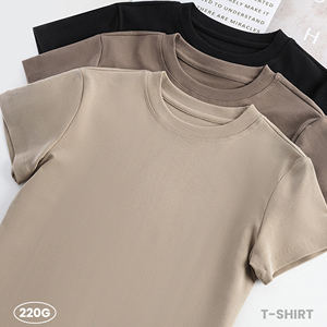 Femmes taille mince Sexy haut court 2025 été coupe régulière à manches courtes, décontracté minceur col rond t-shirt - Product Image 2