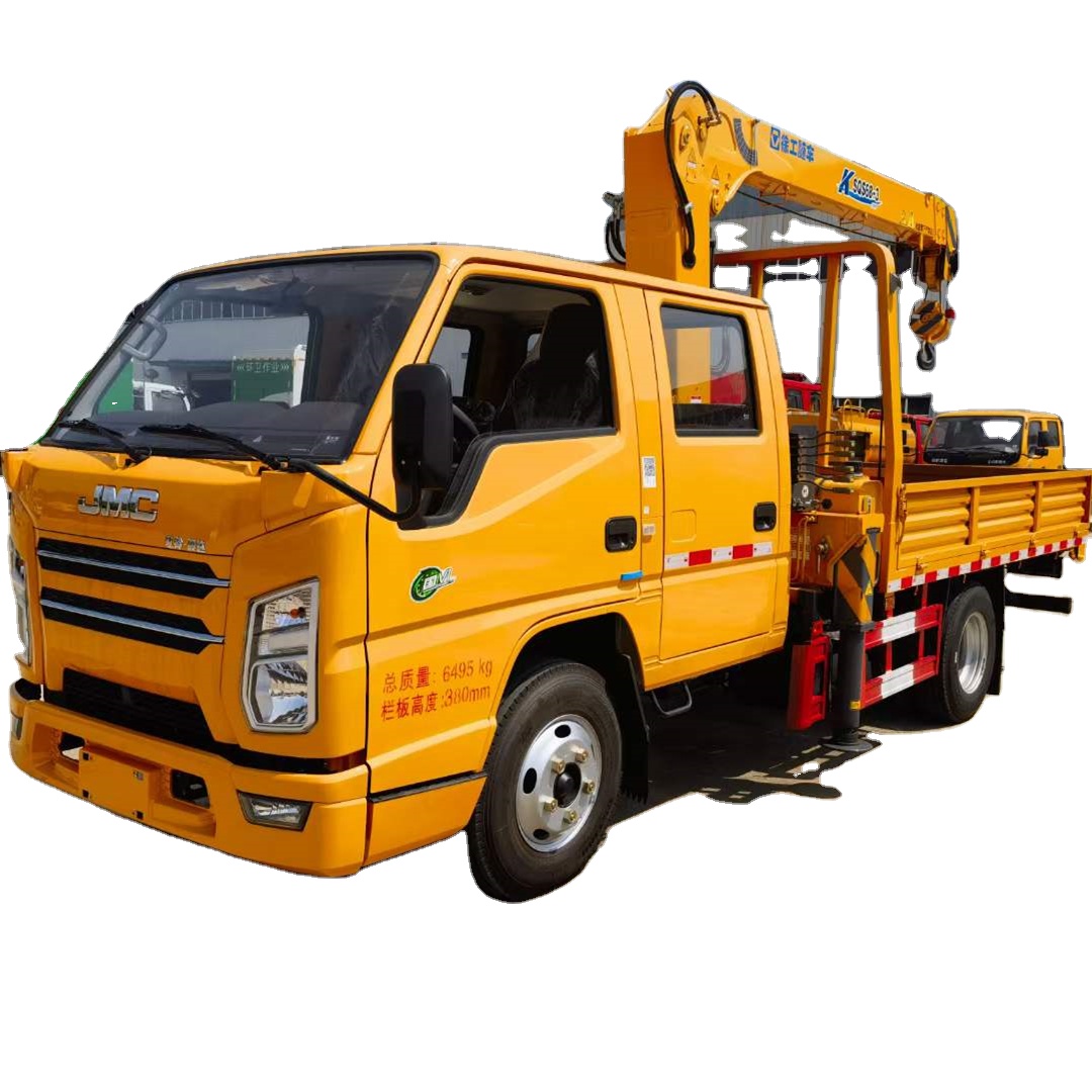 JMC mini 2 тонны 3,2-тонная Кабина экипажа, кран, беспроводной пульт дистанционного управления, 6 мест, грузовик, манипулятор