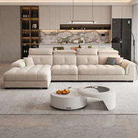 Canapé d'angle en tissu moderne en forme de L avec chaise longue, appui-tête réglable, grand canapé d'angle pour salon, meubles de maison