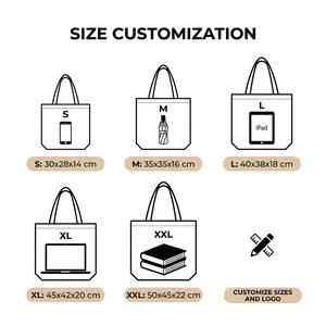 Custom Heat Transfer Cotton Tote Bag Cartoon Letter <b>Medium</b> Reusable Shopping <b>Handbag</b> Button Closure Shoulder Carry Gift Daily - Product Image 5