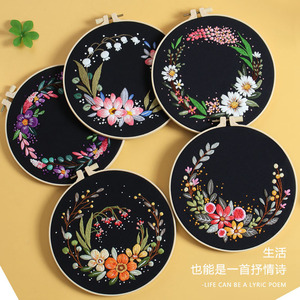 Hecho a mano nueva corona de flores bordado Floral DIY cinta creativa estéreo colgante pintura costura bordado habilidad requerida - Product Image 3