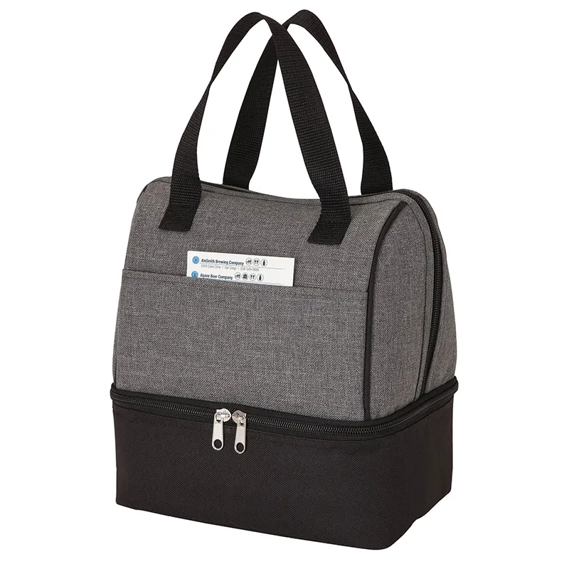 Custom Carry-on Two Compartment Portable Office Man Women Thermal Insulated Cooler Lunch Tote Bag