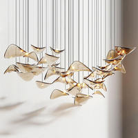 Lampe suspendue en verre minimaliste scandinave blanc chaud, hauteur réglable, LED, grande taille, pour hall d'hôtel, villa, lustre personnalisé