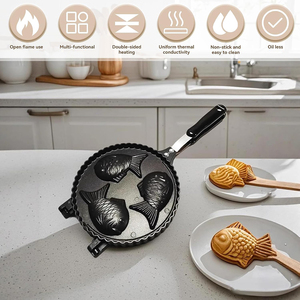 Popular Portable Sandwich Cake Mold Aluminium Roasting <b>Pan</b> Outdoor Use Two Side Breakfast Waffle Grill <b>Pan</b> - Product Image 6