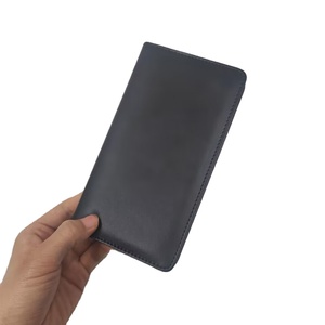 กระเป๋าสตางค์แบบพับสองทบของผู้ชายหนังลายเม็ดเต็มกระเป๋าด้านหน้าบางออกแบบได้ตามต้องการ - Product Image 2