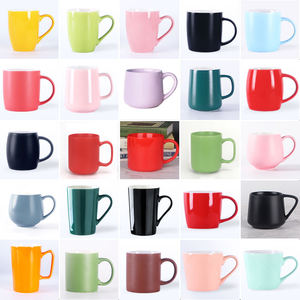 Tazas de Té de Porcelana Nueva, Esmaltadas en Color, de 11oz y 12oz, Baratas, al por Mayor, con Logotipo Personalizado Impreso, Tazas de Café de Cerámica Negra, Aptas para Lavavajillas y <span class=keywords><strong>Microondas</strong></span> - Product Image 5