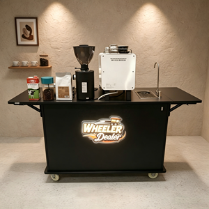 Rak <span class=keywords><strong>Display</strong></span> Pub Berdiri Sendiri dengan Lampu LED, Meja Bar Kopi, Etalase Minuman Koktail untuk Restoran dan Acara - Product Image 1