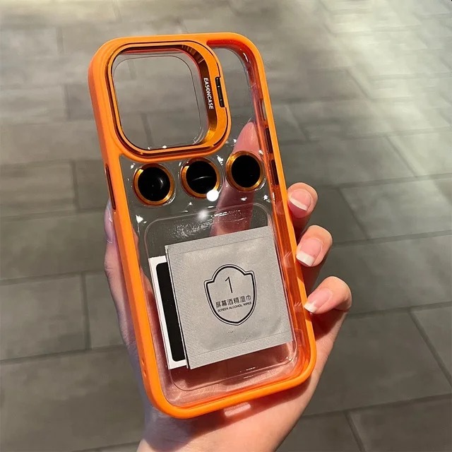 Magnetic Camera Lens Protection Bracket Stander for iPhone Case for iPhone 12 13 14 15 16 17 Pro Max Mobile Phone Cases Covers