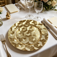 Assiette de présentation élégante de 13 pouces en plastique durable et non toxique avec motif personnalisé pour la décoration de table de fête, de mariage ou de banquet