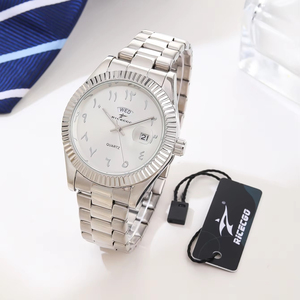 Montre à quartz haut de gamme pour homme en acier inoxydable, <span class=keywords><strong>cadran</strong></span> à chiffres arabes, boîtier en alliage 41 mm, verre, style mode et luxe pour affaires - Product Image 3