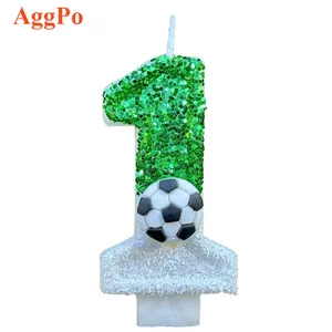 Creative Birthday Number Candles Funny Football Digital Birthday Cake Candles DIY Party Celebration Cake Decorative Candles