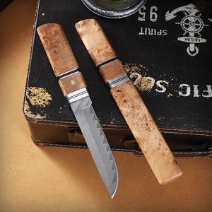 Cuchillo Damasco VG10 Personalizado con Mango de Madera White Shadow, Cuchillo de Caza Profesional de Hoja Fija con Funda - Product Image 5