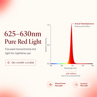 Mini lampe de poche portable 1,5W rechargeable par USB 625~630nm rouge 3 niveaux de luminosité Contrôle par pression Lampe de nuit LED pour enfants