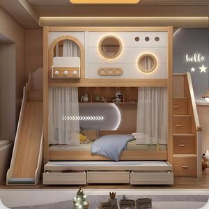 Jsfactory Goedkope Luxe Groothandel Hot Verkoop Moderne Slaapkamer Meubels <span class=keywords><strong>Twin</strong></span> Loft <span class=keywords><strong>Bed</strong></span> Kinderen Stapelbed Stapelbed Met Glijbaan Voor Kind - Product Image 5