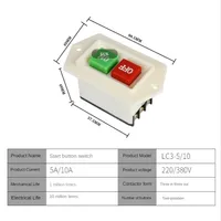 Haute qualité LC3-5 LC3-10 banc perceuse meulage découpeuse démarrage arrêt interrupteur bouton perceuse interrupteur pour équipement mécanique