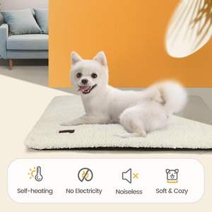 Cama para gatos autocalentable de 24x18 pulgadas, alfombrilla para perros con autocalentamiento, cubierta extraíble inferior antideslizante, almohadilla térmica lavable para mascotas para interiores - Product Image 4
