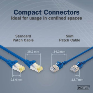 OEM ODMDigitus LAN Cable Cat <strong>6A</strong> 5m Slim Version AWG 32 7 10 Gbit <strong>s</strong> RJ45 Network Cable F <strong>FTP</strong> PoE plus LSZH Compatible with - Product Image 3