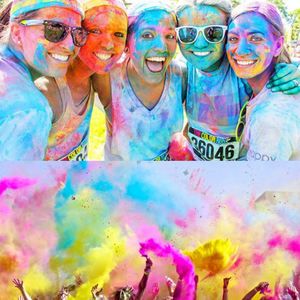 100 g/sac Holi couleur poudre <span class=keywords><strong>blague</strong></span> pratique Gadget drôle pour les fêtes Graduations Thanksgivings arc-en-ciel farine de maïs poudre colorée - Product Image 4