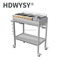 Barbecue Rotatif Automatique Commercial Moderne en Acier Inoxydable Premium Foukou avec Système de Sécurité Flamme et Commande par Bouton