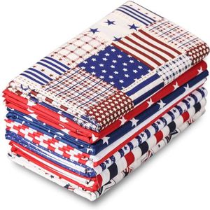 Nuevo Estilo de Tela Estampada, Paquete de 7 Telas con Diseño de Estrellas y Rayas de la Bandera Americana, para Proyectos de Costura y Artesanía, Marca Personalizada - Product Image 1