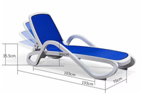 Chaise longue pliante vintage en tissu maillé pour extérieur, idéale pour la plage et la piscine, lit de soleil individuel pour une personne