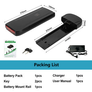 Batterie de vélo électrique de support arrière Li-ion 36V 48V pour Grunberg Phylion <span class=keywords><strong>XH370</strong></span> <span class=keywords><strong>10J</strong></span> batterie de remplacement SF-03 Ebike - Product Image 5