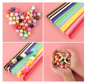 Origami Star Tiras Variedade Estrelas Papel Dupla Face Colorida Lucky Star Folding <span class=keywords><strong>Paper</strong></span> Strip para Decoração Artesanato DIY - Product Image 4