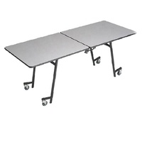 Table de banquet ronde moderne QZ6092 pliable avec roulettes, mobilier d'hôtel en métal durable pour la restauration, les hôtels, les écoles et les hôpitaux
