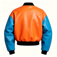 Blouson universitaire personnalisé en laine épaisse avec manches en cuir, broderie lourde, blouson d'hiver de type Letterman, cuir gaufré, OEM
