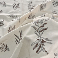 Combinaisons et Robes Longues en Tissu Extensible TR avec Broderie de Paillettes Motif Feuille Végétale, Jupes Mi-longues, Vêtements de Mode Féminine en Gros