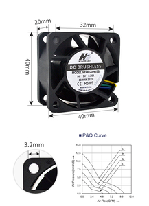 Chống Thấm Nước Ip66 IP55 IP68 40X40X20 Tốc Độ Cao 12V 5V Dc Fan 40 Mét Trục Fan - Product Image 6
