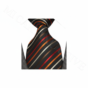 Orange Striped Silk <b>Neck</b> <b>Tie</b>, Hand Made <b>Tie</b>, <b>Tie</b> Black <b>Neck</b> <b>Tie</b> Stripe <b>Tie</b> - Product Image 2