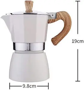 Moka Pot Manual Cuban Coffee Percolator Machine Italian Espresso Greca Coffee Maker Minimalist Aluminum Cups Round Hand 150 Ml