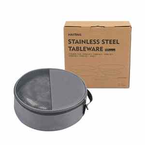 Juego de Vajilla de Acero Inoxidable para Exteriores y Camping, 17 Piezas, Plato, Tazón y Bandeja Portátiles para Barbacoa - Product Image 3