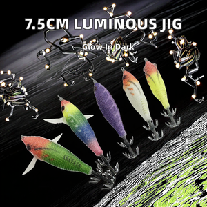 7.5cm lumineux <span class=keywords><strong>TOTO</strong></span> bois crevettes leurre calmar Rush Egi Jig appâts pour océan bateau pêche <span class=keywords><strong>japonais</strong></span> Yo Zuri poulpe calmar gabarit - Product Image 2
