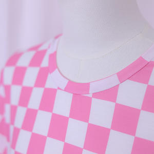 Dropshipping Summer Pink Plaid Printed Christmas Pijama Set 2PCs Camisa y pantalones a juego con mangas cortas para familias - Product Image 5