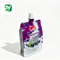 Sachet d'emballage plastique à fond plat pour jus de fruits, pochette personnalisée avec bec verseur, directement de l'usine